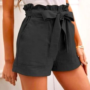 Black paperbag shorts